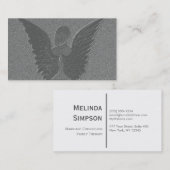 銀製の天使の翼および天使 名刺 (正面/裏面)