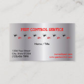 銀製の害虫サービス独身のなサイドビジネスカード 名刺 (正面)