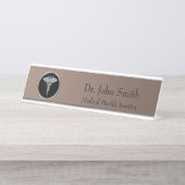 銀製の専門職の医学のケリュケイオンの机の名札 デスクネームプレート (正面)