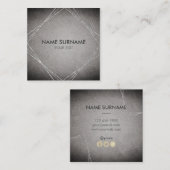 銀製の幾何学的な革正方形の名刺 スクエア名刺 (正面/裏面)