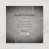 銀製の幾何学的な革正方形の名刺 スクエア名刺 (裏面)