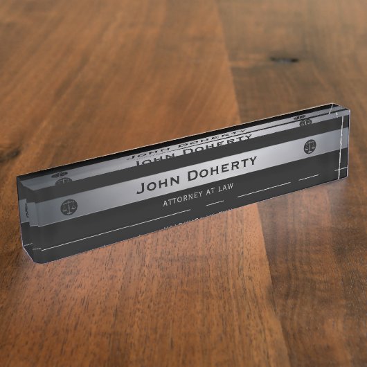 銀製の弁護士|弁護士 デスクネームプレート (側面)