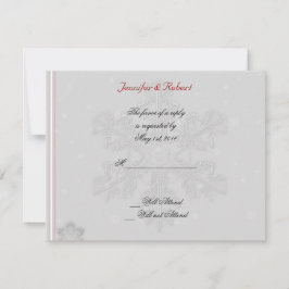 銀製の応答カードの雪片 出欠カード