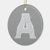 銀製の手紙A セラミックオーナメント (左)