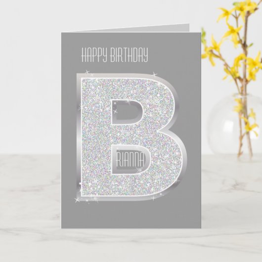 銀製の手紙B カード (黄色い花)