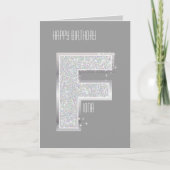 銀製の手紙F カード (正面)