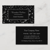 銀製の揺らめく星のエレガントな黒 名刺 (正面/裏面)