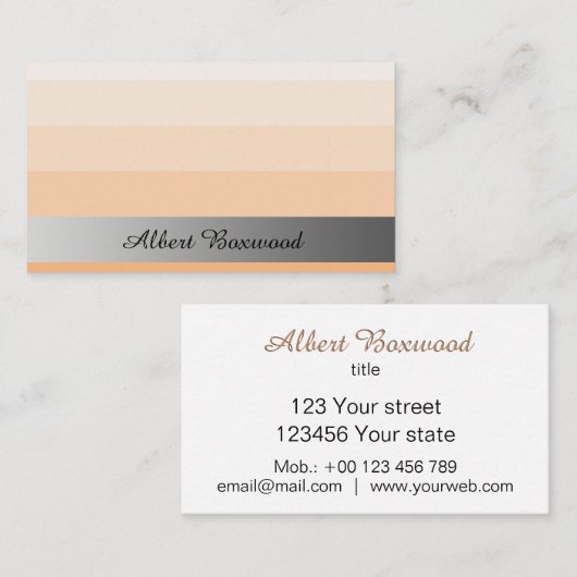 銀製の旗のカスタムの文字が付いている勾配のモモ 名刺 (正面/裏面)