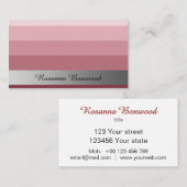 銀製の旗のカスタムの文字との勾配のバラの赤 名刺 (正面/裏面)