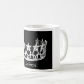 銀製の星のページェントの王冠のパーソナライズな一流のマグ コーヒーマグカップ (正面右)