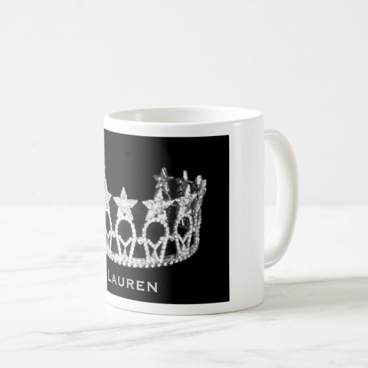 銀製の星のページェントの王冠のパーソナライズな一流のマグ コーヒーマグカップ (正面右)