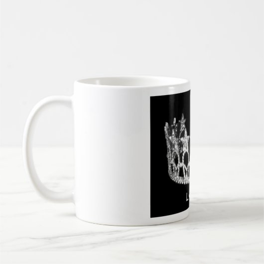 銀製の星のページェントの王冠のパーソナライズな一流のマグ コーヒーマグカップ (左)