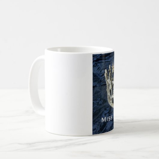 銀製の星のページェントの王冠のパーソナライズな一流のマグ コーヒーマグカップ (正面左)