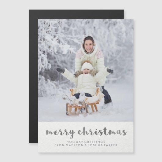 銀製の最小主義のメリークリスマスの写真 (正面/裏面)