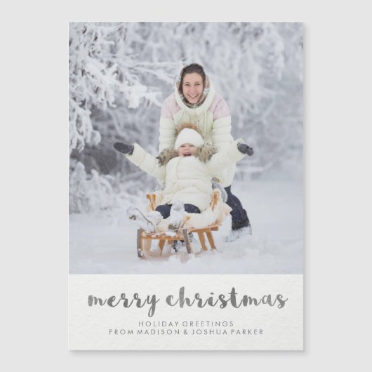 銀製の最小主義のメリークリスマスの写真 (正面)