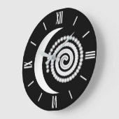 銀製の月の螺線形 ラージ壁時計 (傾斜)