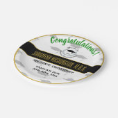 銀製の月桂樹の修士号MBAの卒業パーティー ペーパープレート (アングル)