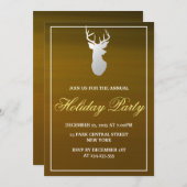 銀製の枝角の金ゴールドの休日のパーティ 招待状 (正面/裏面)