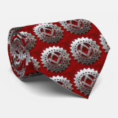 銀製の正方形及びコンパスのタイ ネクタイ (ロール)