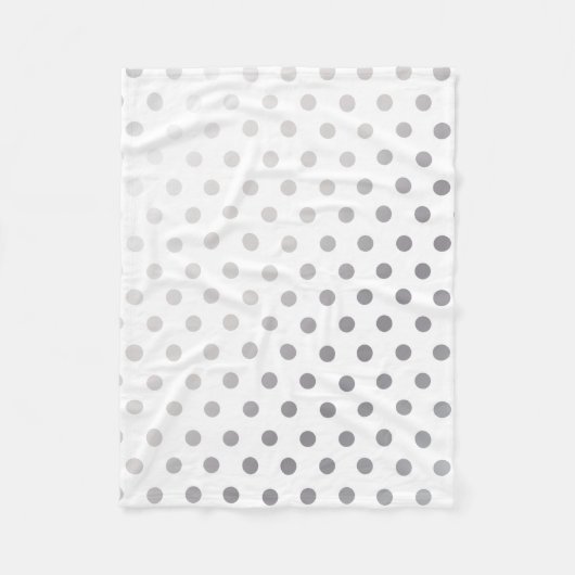 銀製の水玉模様パターン フリースブランケット (正面)