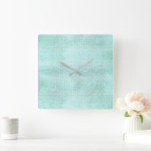 銀製の灰色白のスパンコールの金属水のビーチ スクエア壁時計 (ホーム)