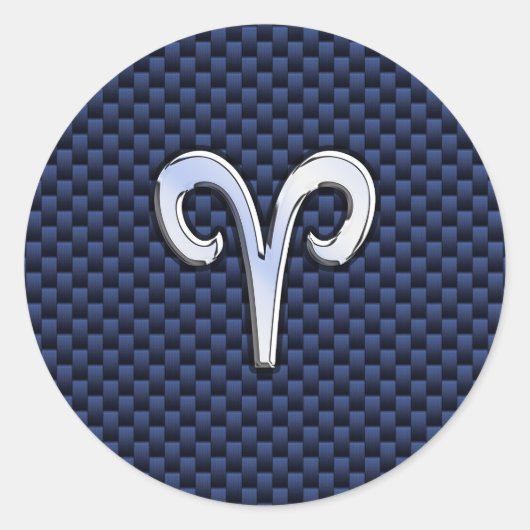 銀製の牡羊座の(占星術の)十二宮図の印海軍カーボン繊維のスタイル ラウンドシール (正面)