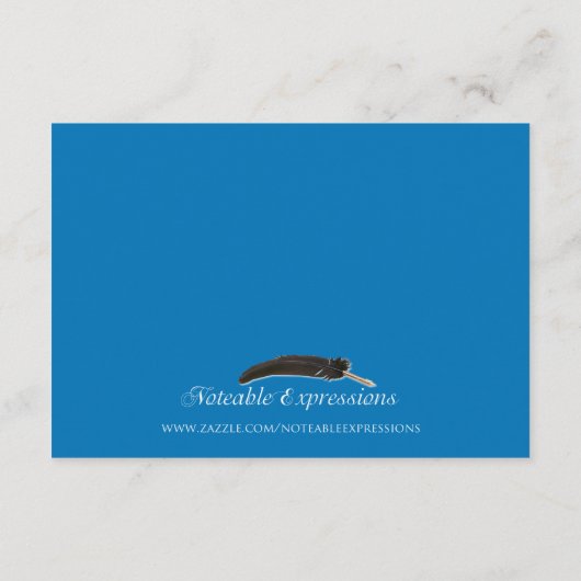 銀製の珊瑚の結婚式の方向を用いる青いヒトデ エンクロージャーカード (裏面)