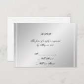 銀製の白い雪片の冬の応答カード 出欠カード (正面/裏面)