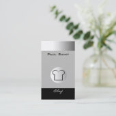 銀製の白黒の名刺BW 12のシェフ 名刺 (スタンド正面)