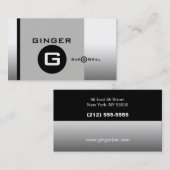 銀製の白黒の名刺BW 3のレストラン 名刺 (正面/裏面)