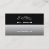 銀製の白黒の名刺BW 3のレストラン 名刺 (裏面)