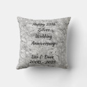 銀製の石の第25銀製の結婚記念日 クッション (裏面)