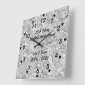 銀製の石の第25銀製の結婚記念日 スクエア壁時計 (傾斜)