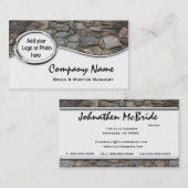 銀製の石工石のロゴの写真の名刺 名刺 (正面/裏面)