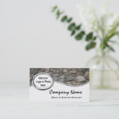 銀製の石工石のロゴの写真の名刺 名刺 (スタンド正面)