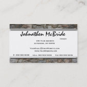 銀製の石工石のロゴの写真の名刺 名刺 (裏面)