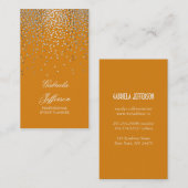 銀製の紙吹雪のオレンジエレガントな魅力のヴィンテージ 名刺 (正面/裏面)