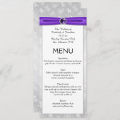 銀製の紫色の宝石用原石のリボンの星はメニューを破烈させます メニュー (正面/裏面)