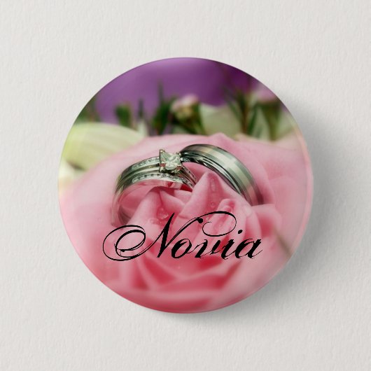 銀製の結婚指輪ボタン 缶バッジ (正面)