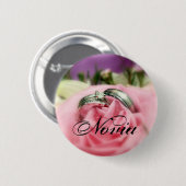 銀製の結婚指輪ボタン 缶バッジ (正面&裏面)