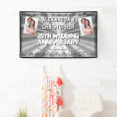銀製の結婚記念日のカスタムの写真 横断幕 (インサイチュ)