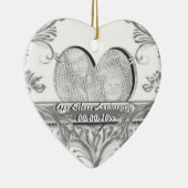 銀製の結婚記念日の写真はカスタマイズ セラミックオーナメント (右)