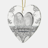 銀製の結婚記念日の写真はカスタマイズ セラミックオーナメント (左)