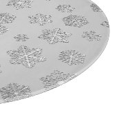銀製の背景の銀製の3D雪片 カッティングボード (角)