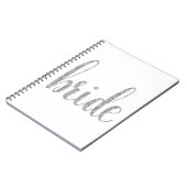 銀製の花嫁のノート、グリッターのフォント ノートブック (左側)