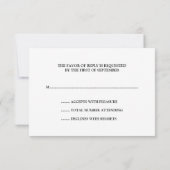 銀製の落下星RSVP 出欠カード (裏面)