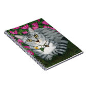 銀製の虎猫猫の庭猫の芸術のノート ノートブック (右側)