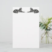 銀製の虎猫猫の文房具 便箋 (スタンド正面)