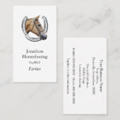 銀製の蹄鉄のクリの馬 名刺 (正面/裏面)