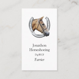 銀製の蹄鉄のクリの馬 名刺